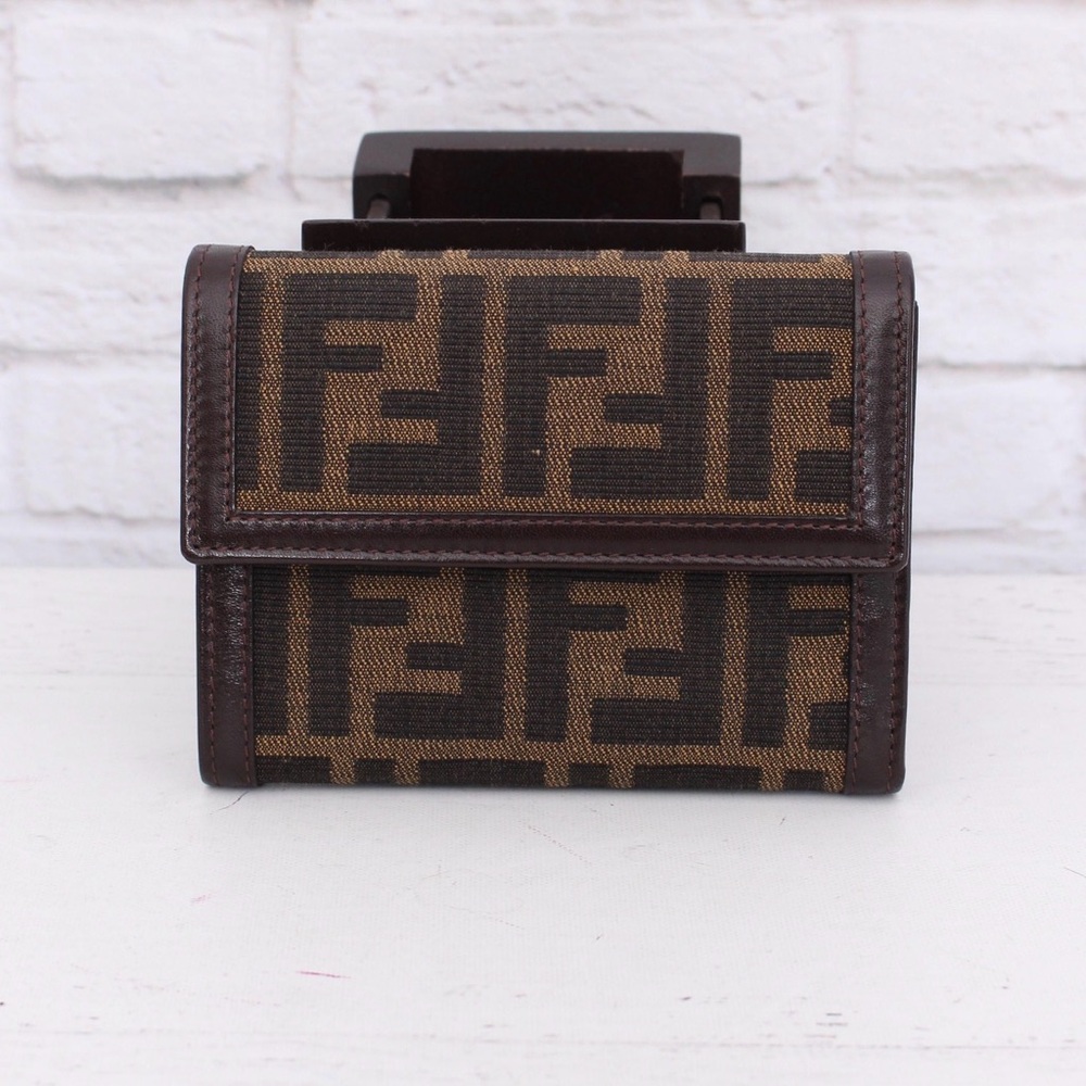 Fendi Brown Zucca Monogram Wallet Bifold
